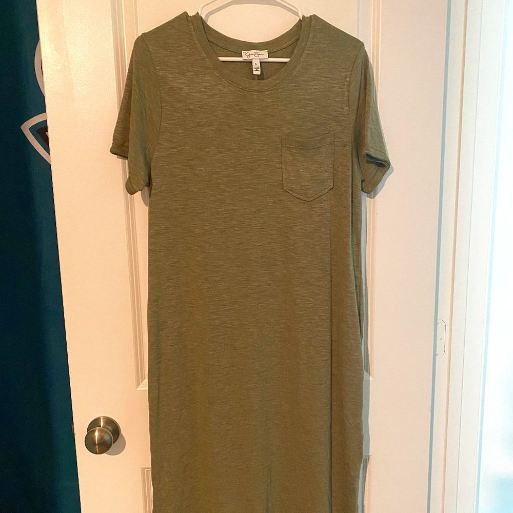 Olive Green Jessica Simpson Maxi T-Shirt Dress